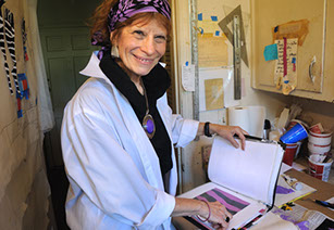 Jan Kern working in her studio.
