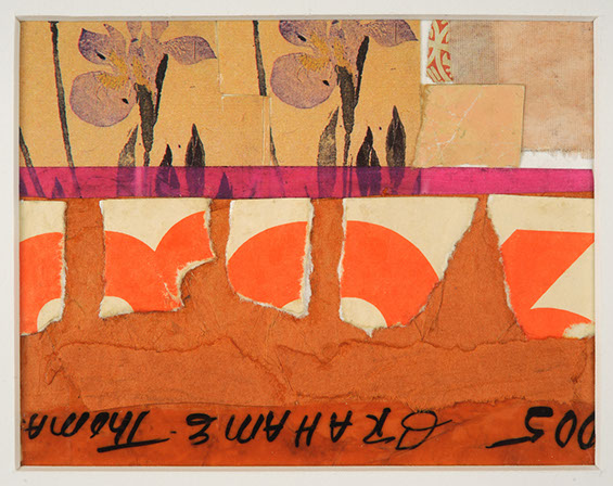 1982 “Flowers, Numbers, Name Tag,” mixed media, 4-1/8” x 5-3/8”