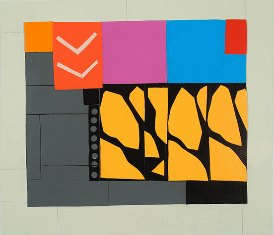 © ? "Kimono.5" acrylic on canvas, collaged, 9-1/4” x 10-5/8”